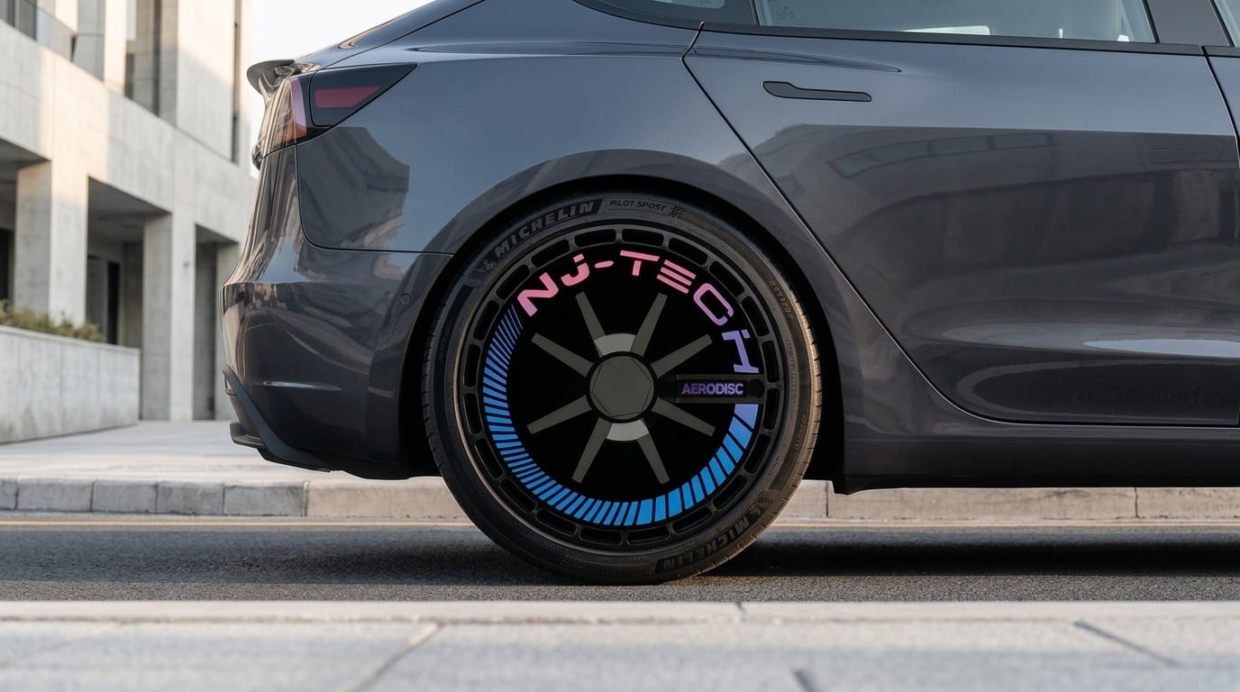 Aero Disc wheel cover on-road shot