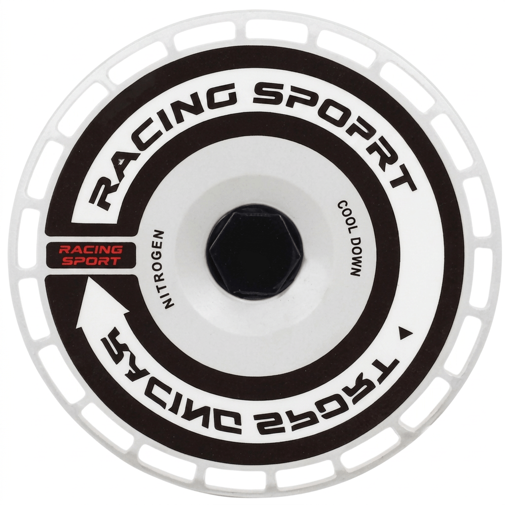 White Hubcap Double Black Racing Rings