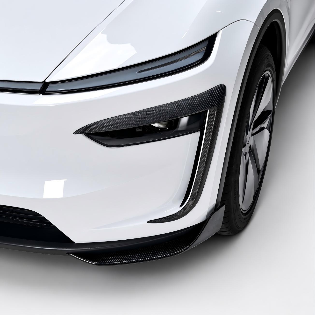 Tesla Model Y Juniper front bumper after carbon fiber corner trim