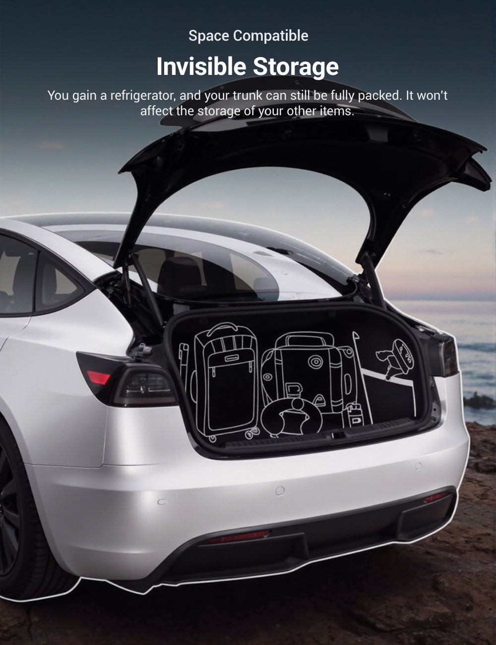 Tesla Model 3 Highland Refrigerator | Center Console Integrated Cooler - Tesery