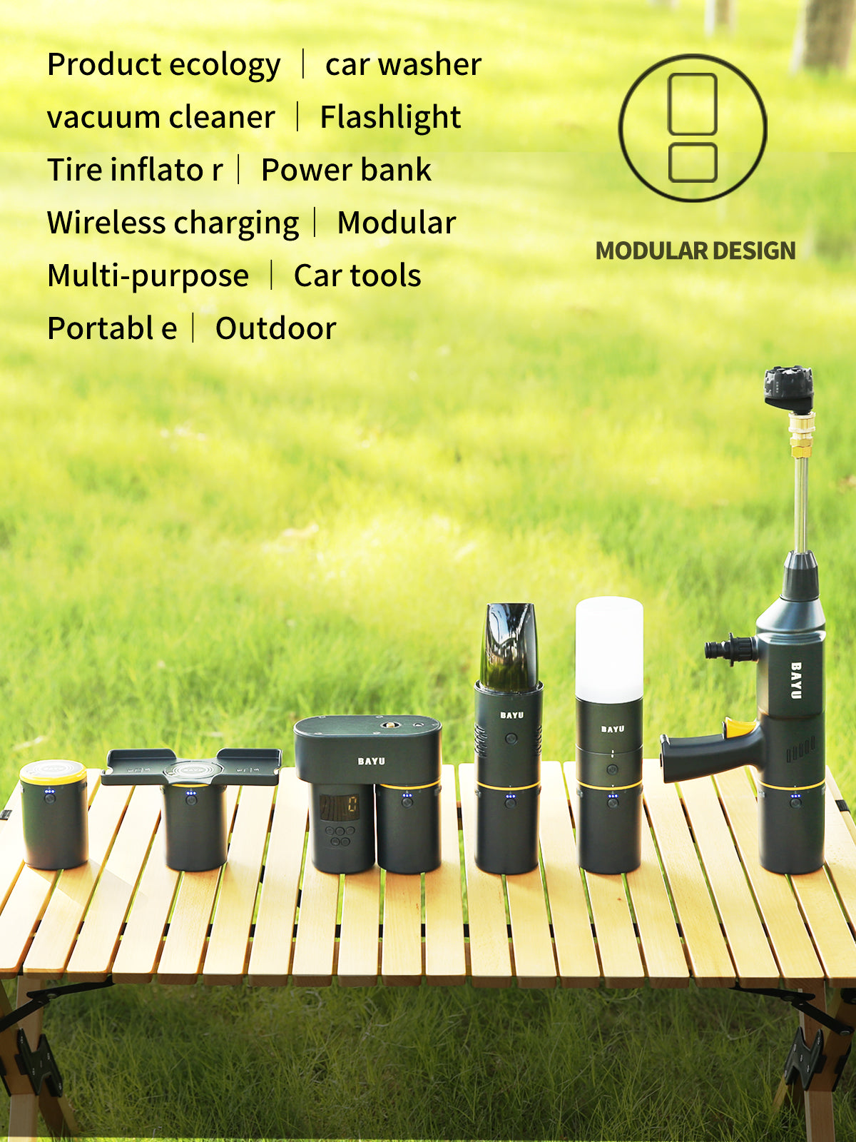 BAYU PORTABLE MODULAR 6 In 1 CAR TOOL