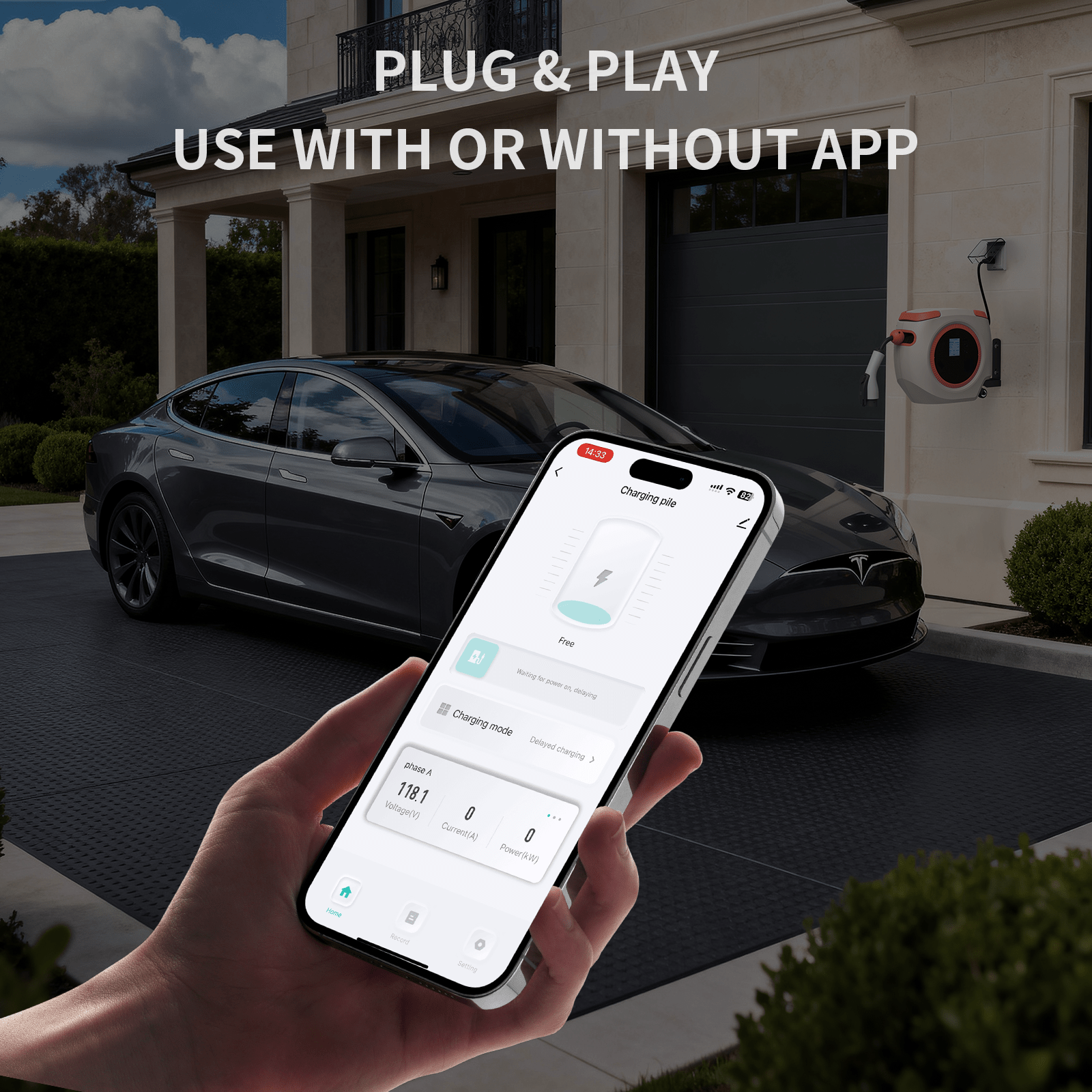 EV charging app displayed on a smartphone