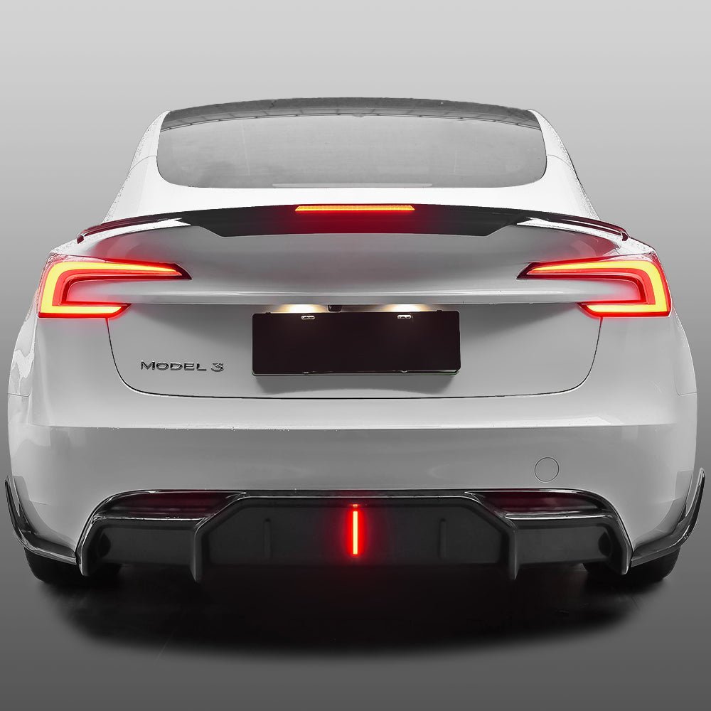 Land Ghost LED Rear Spoiler on Tesla Model 3 Highland
