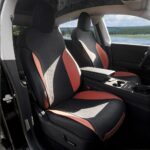 Flash Sale: Suede Seat Covers for Tesla Model Y Juniper (2025.3–Present) | Black and Orange