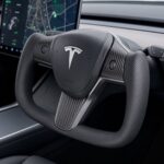 TESERY Perforated Leather Yoke Steering Wheel for Tesla Model 3 / Y【Style 35】