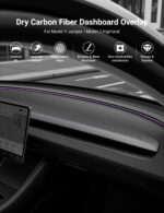 TESERY Real Dry Carbon Fiber Dashboard Cover Overlay for Model 3 Highland / Model Y Juniper - Image 2