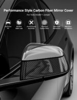 TESERY Side Mirror Cover for Model Y Juniper (OEM Style) - Dry Carbon Fiber Exterior Mods - Image 2