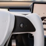 TESERY Yoke Plaid Steering Wheel for Tesla Model 3 / Y【White Leather】 - Image 4