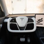 TESERY Yoke Plaid Steering Wheel for Tesla Model 3 / Y【White Leather】 - Image 2