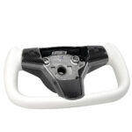 White Leather Yoke Steering Wheel for Tesla Model 3 / Y【Style 7】 - Image 3