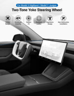 Yoke Steering Wheel for Model 3 Highland / Model Y Juniper【Two-Tone Style】 - Image 2
